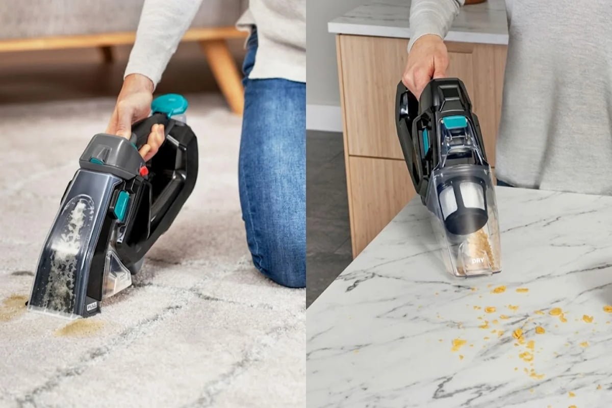Portable spot cleaner tackling pet stains